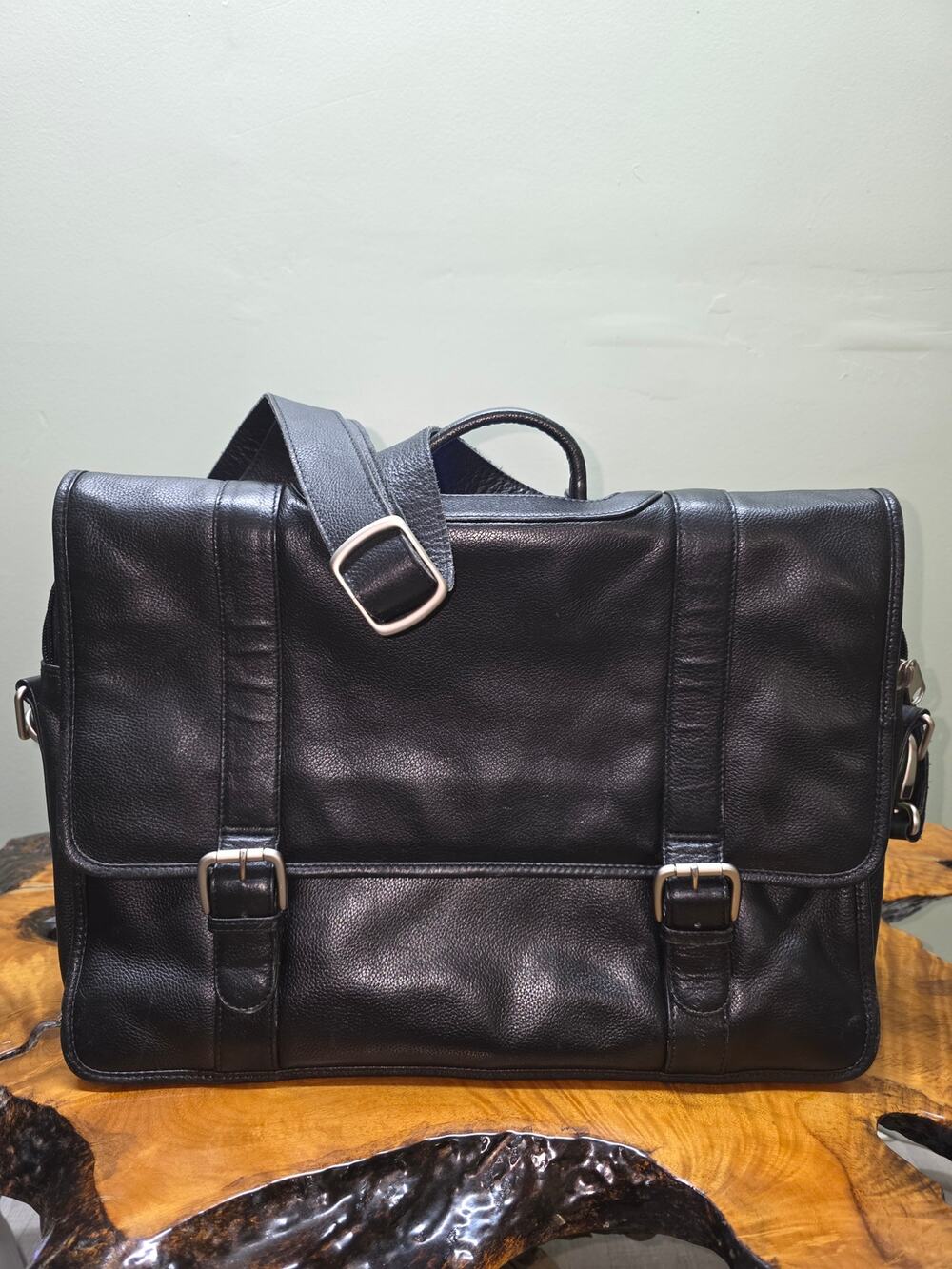 Marc Joseph NY Black Genuine Leather Laptop Messeger Bag